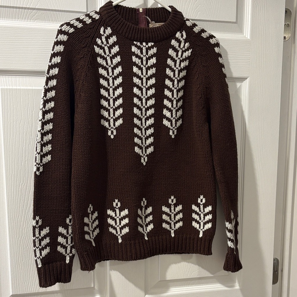 Vintage Brown and White Patterned Sweater